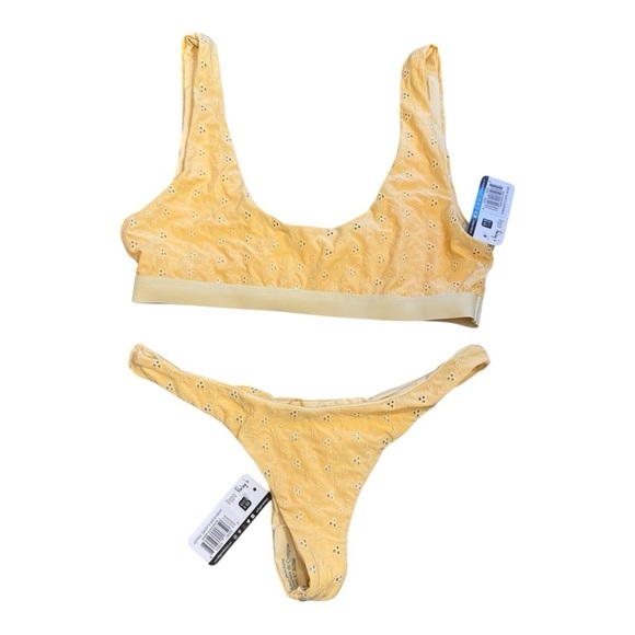 Dippin Daisys Eyelet Bikini in Sunshine Yellow NWT - Picture 1 of 10
